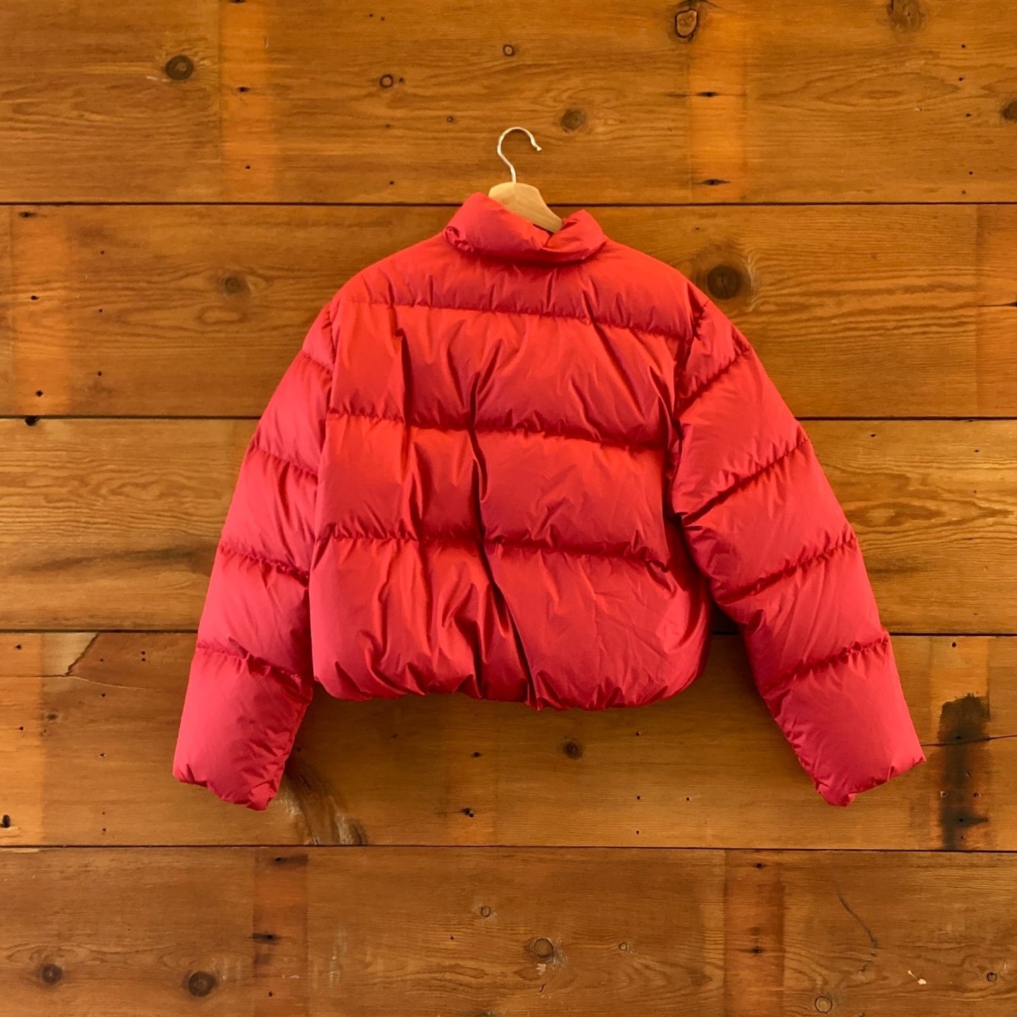 Athleta Cardinal Red Down Fill Summit Cropped Puffer Coat - Size XL - 0322MA