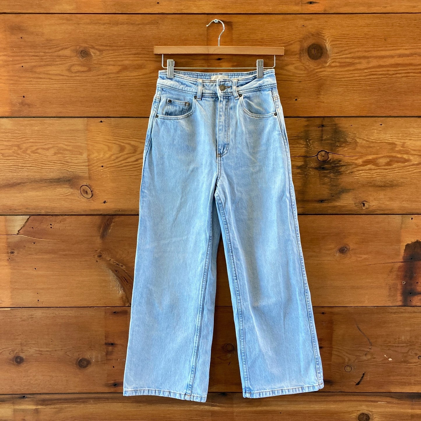 Sezane Light Wash High Waisted Wide Leg Jeans - Size 36 / 25 US - 0204EB