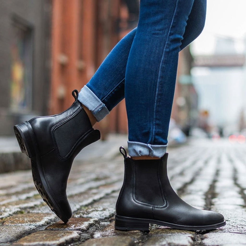 8.5 - Thursday $160 Black Leather Chelsea Duchess Ankle Boots NEW w/ Box 0908LB