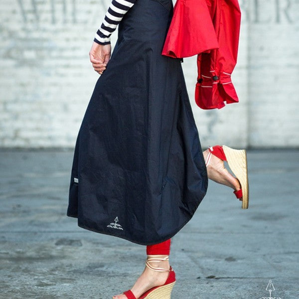 M - Georgia in Dublin Black Cycling Waterproof Rainwrap Wrap Skirt 0921HG