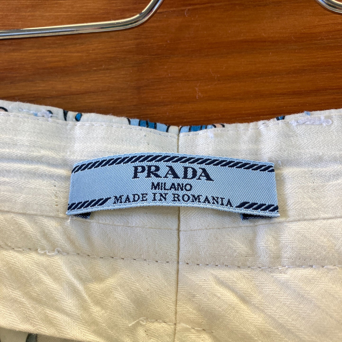 Prada Blue Floral 2017 Ankle Length Slim Fit Pants - Size 40 / 4 US - 0422VS