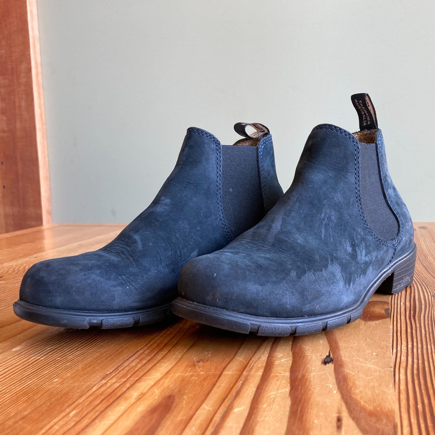 8.5 - Blundstone Navy Blue Nubuck Suede Leather Chelsea Ankle Boots 0419KM