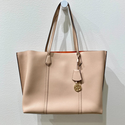 Tory Burch Tan Grained Leather Perry Triple Compartment Tote Purse - 0916KJ