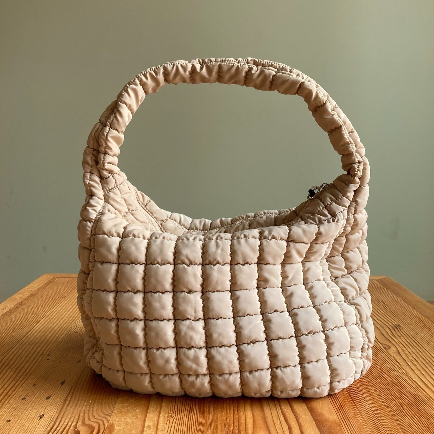 FP Movement Free People Tan Quilted Carryall Tote Shoulder Bag Gym - 0710SD