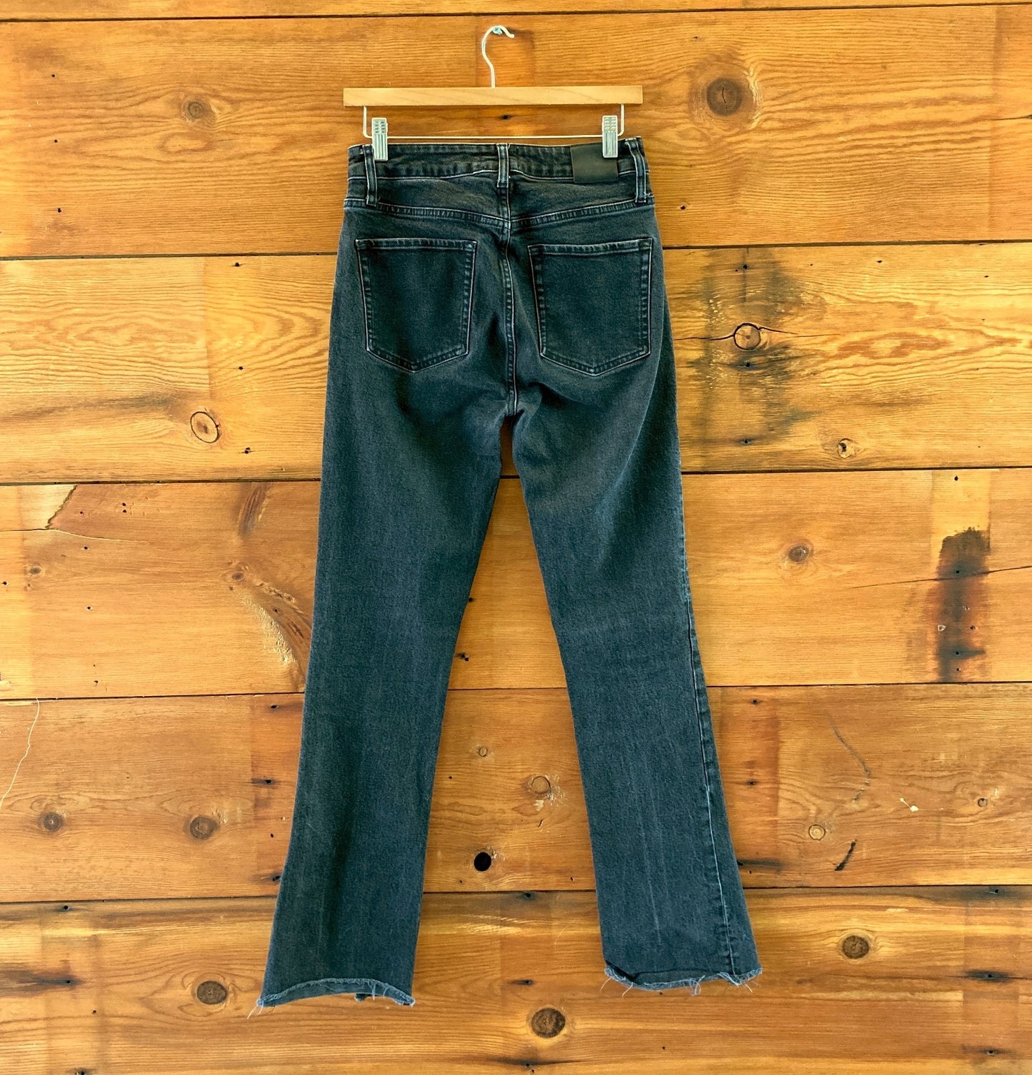 Anine Bing Black Button Fly Roxanne Split Hem Flare Jeans - Size 29 - 0504AK