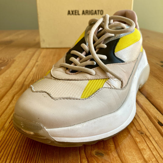 Axel Arigato White Pink Swipe Chunky Sneakers Shoes w/ Box - Size 8.5 - 0521AB