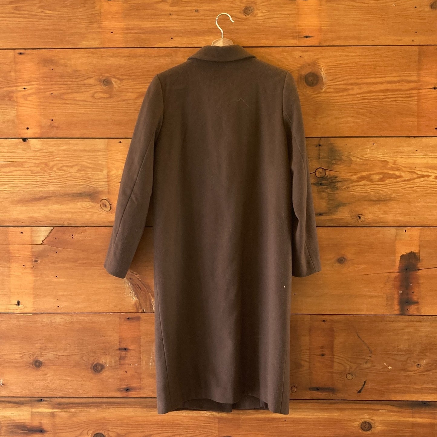 Quince Chocolate Brown Virgin Wool Single Breasted Coat - Size M - 0714NW