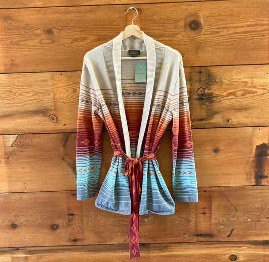 Pendleton Southwestern Print Monterey Belted Cardigan Sweater - Size L - 0320JS