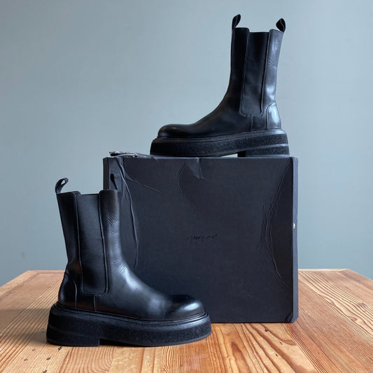 Marsèll Black Zuccone Tronchetto Elast Chelsea Boots - Size 37 / 7 - NEW 1028CD