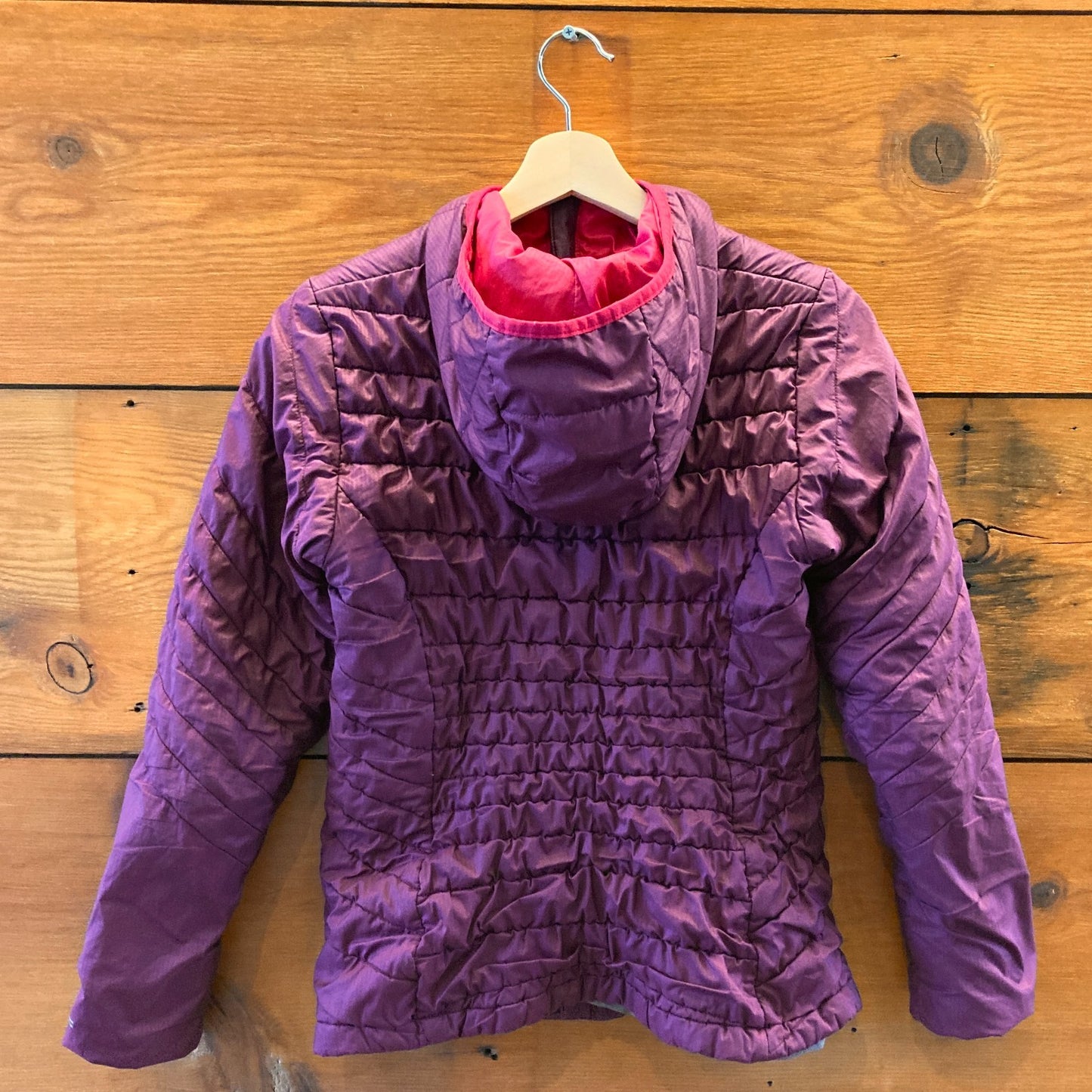 S - Icebreaker Plum Purple Quilted Insulated Hooded Zip Up Coat Jacket 0720AH