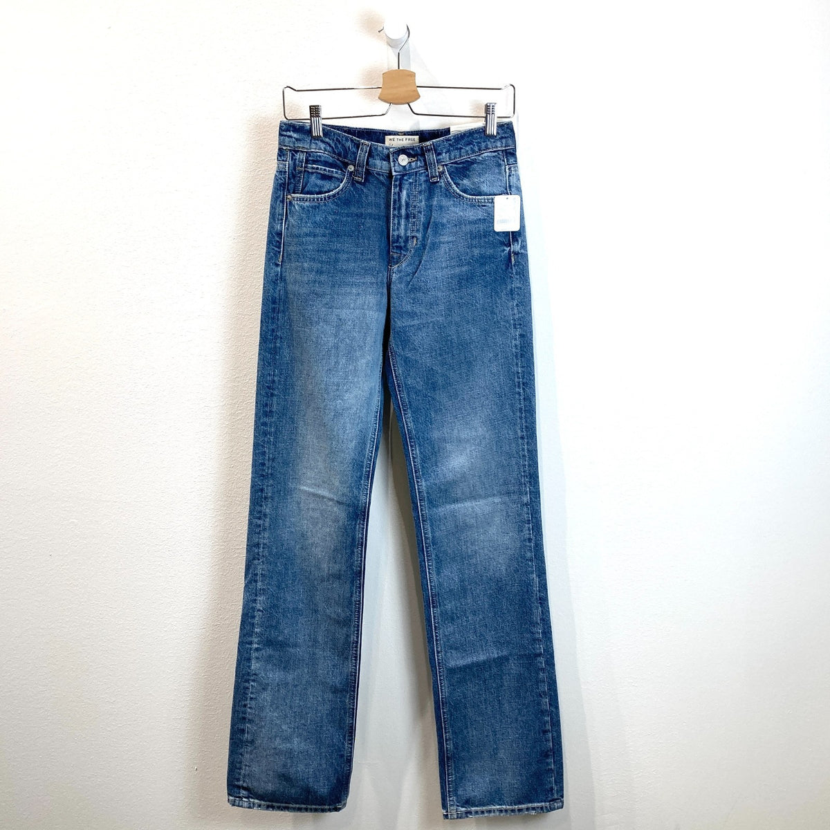 We the Free by Free People NEW Luna Mid Rise Straight Jeans - Size 25 - 1111ES