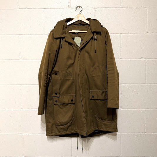 The Arrivals Olive Green Hooded 'Artemis' Parka Jacket Coat - Size L - 1020HB