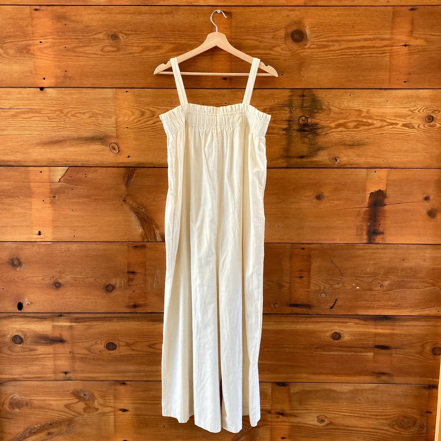 Laude the Label $202 Cream Wide Leg Cotton Laurel Jumpsuit - Size M / L - 0316CK