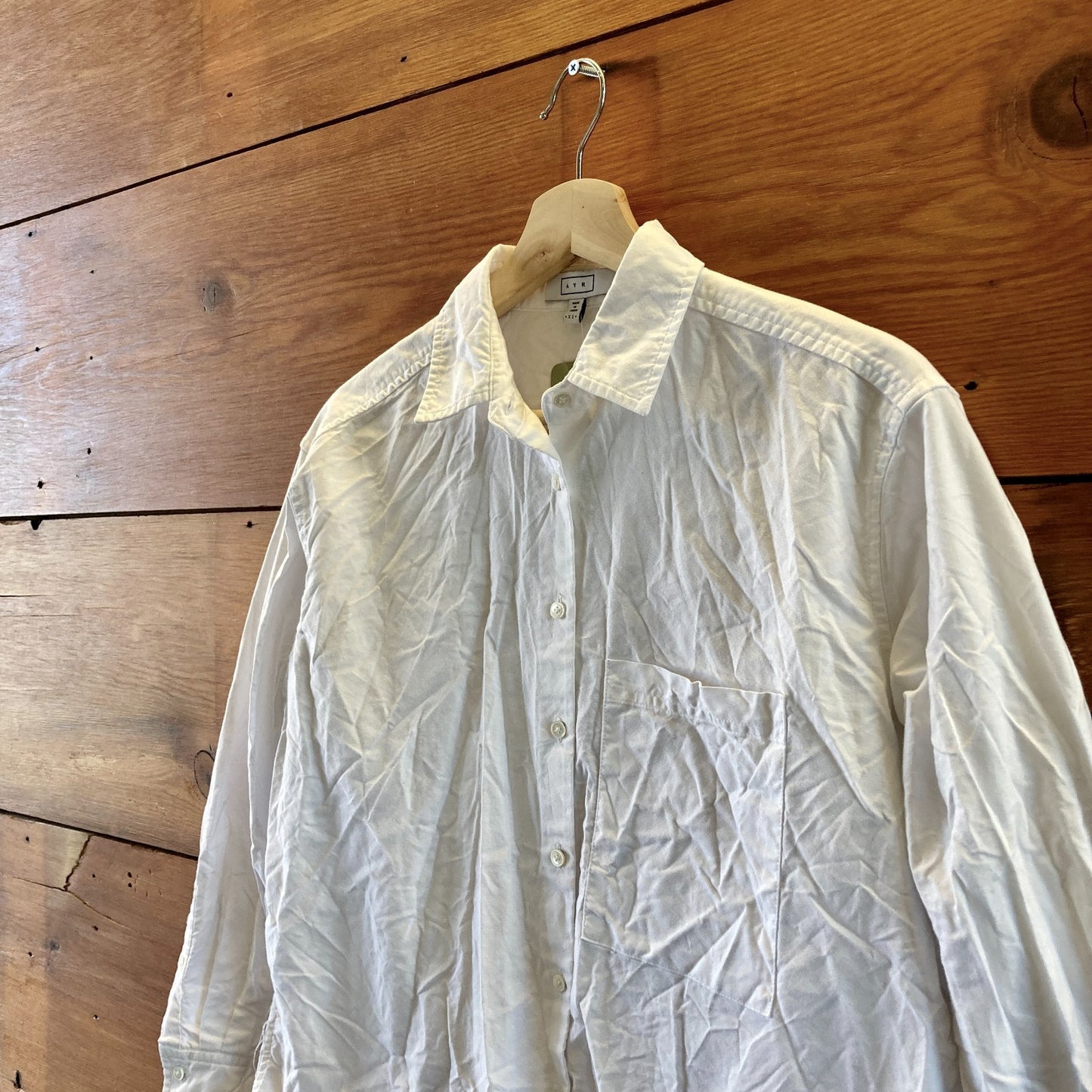 AYR White The Deep End Curved Hem Button Up Shirt - Size XS - 0209CM