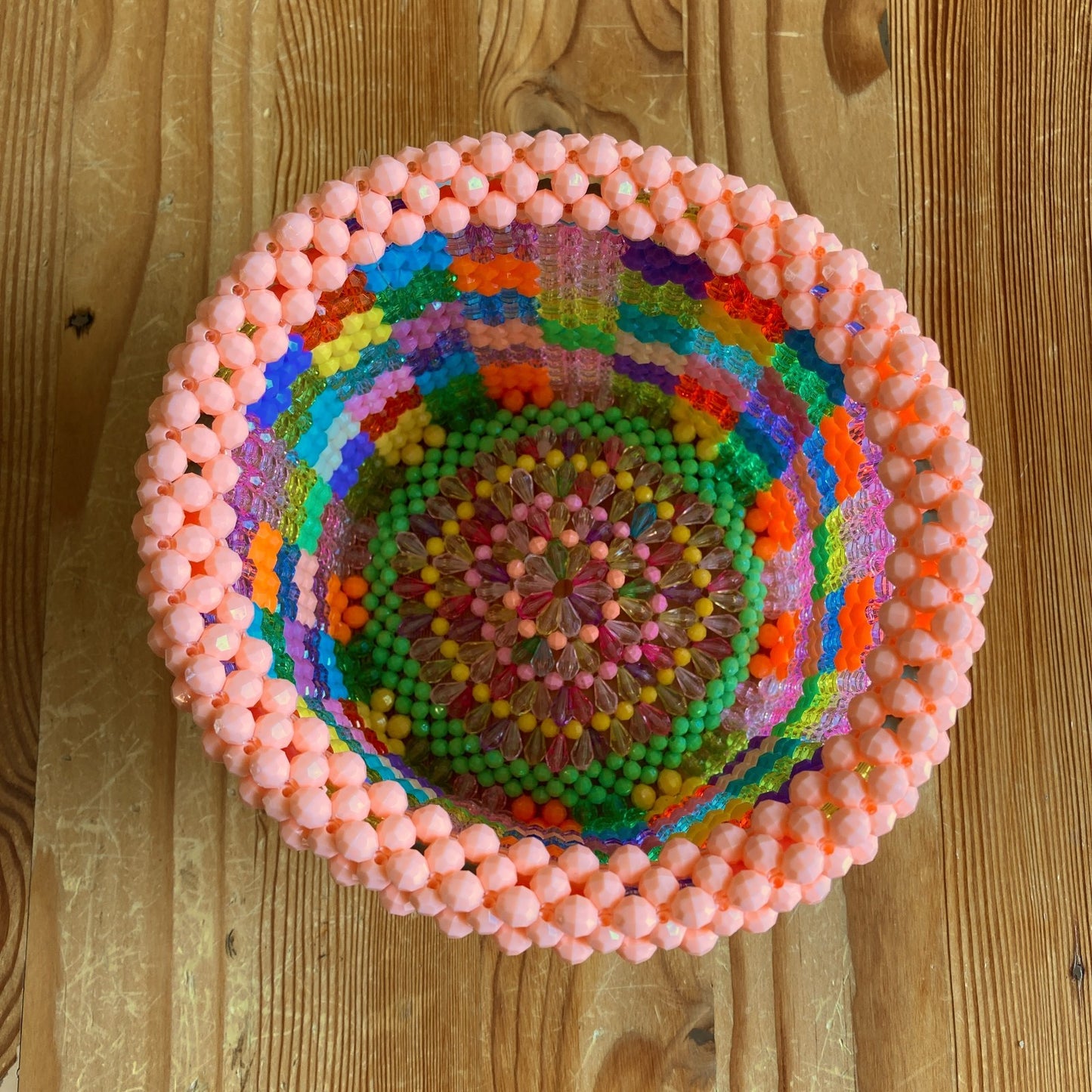 Susan Alexandra Colorful Beaded Planter Vase Bucket - 0105MR
