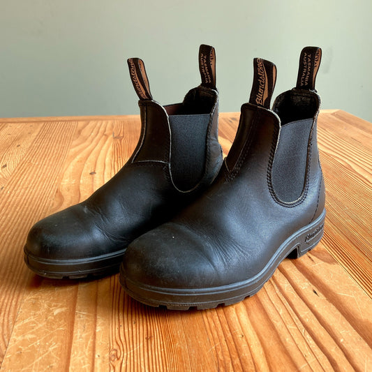 Blundstone Black Leather Chelsea Pull On Ankle Boots - Size 6 US - - 0312IG