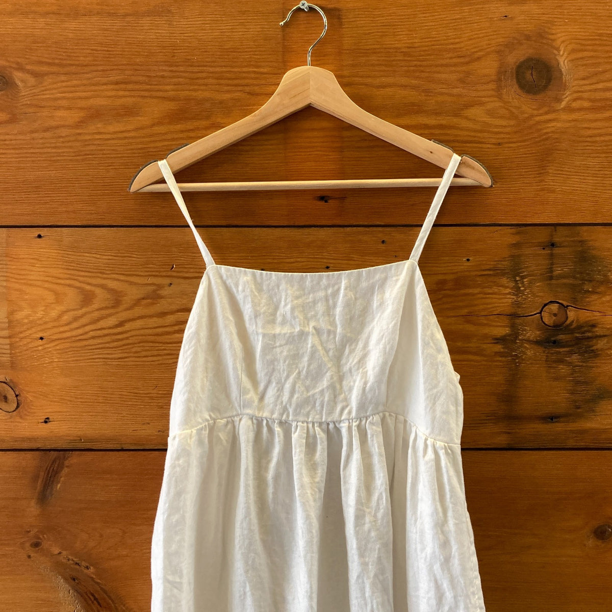 Alex Mill White Linen Sleeveless Midi Length Tiered Dress - Size M - 0131AG