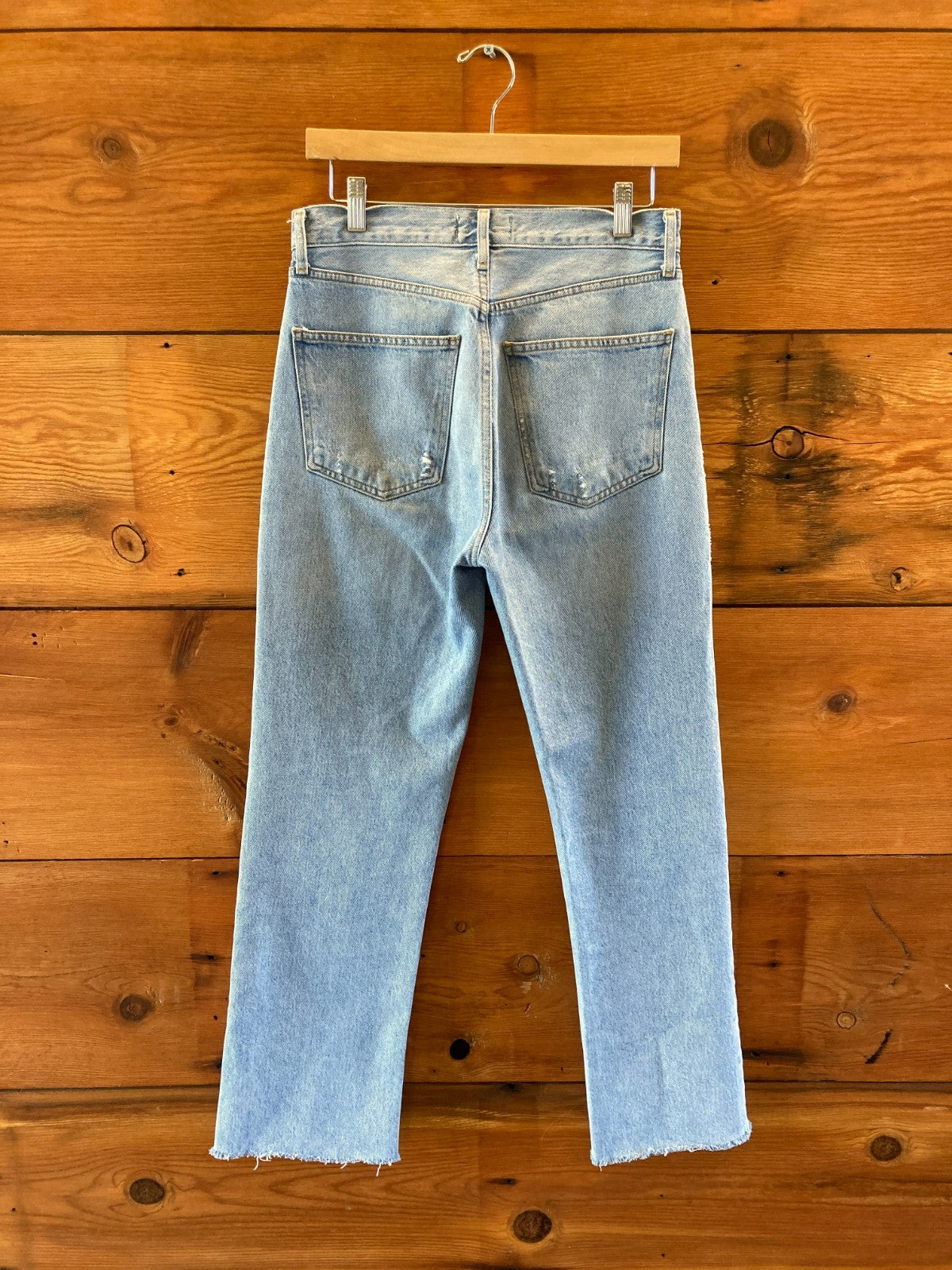 AGOLDE Light Wash Lana Button Fly Organic Straight Leg Jeans - Size 26 - 0612SM