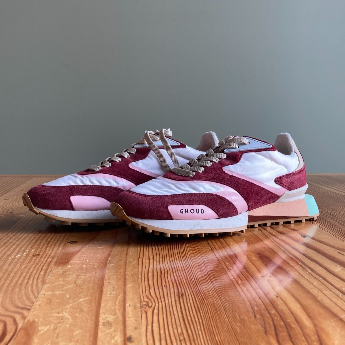 41 / 10.5 - Ghoud Burgundy Unique Sole Venice Sneakers Shoes 1124TA