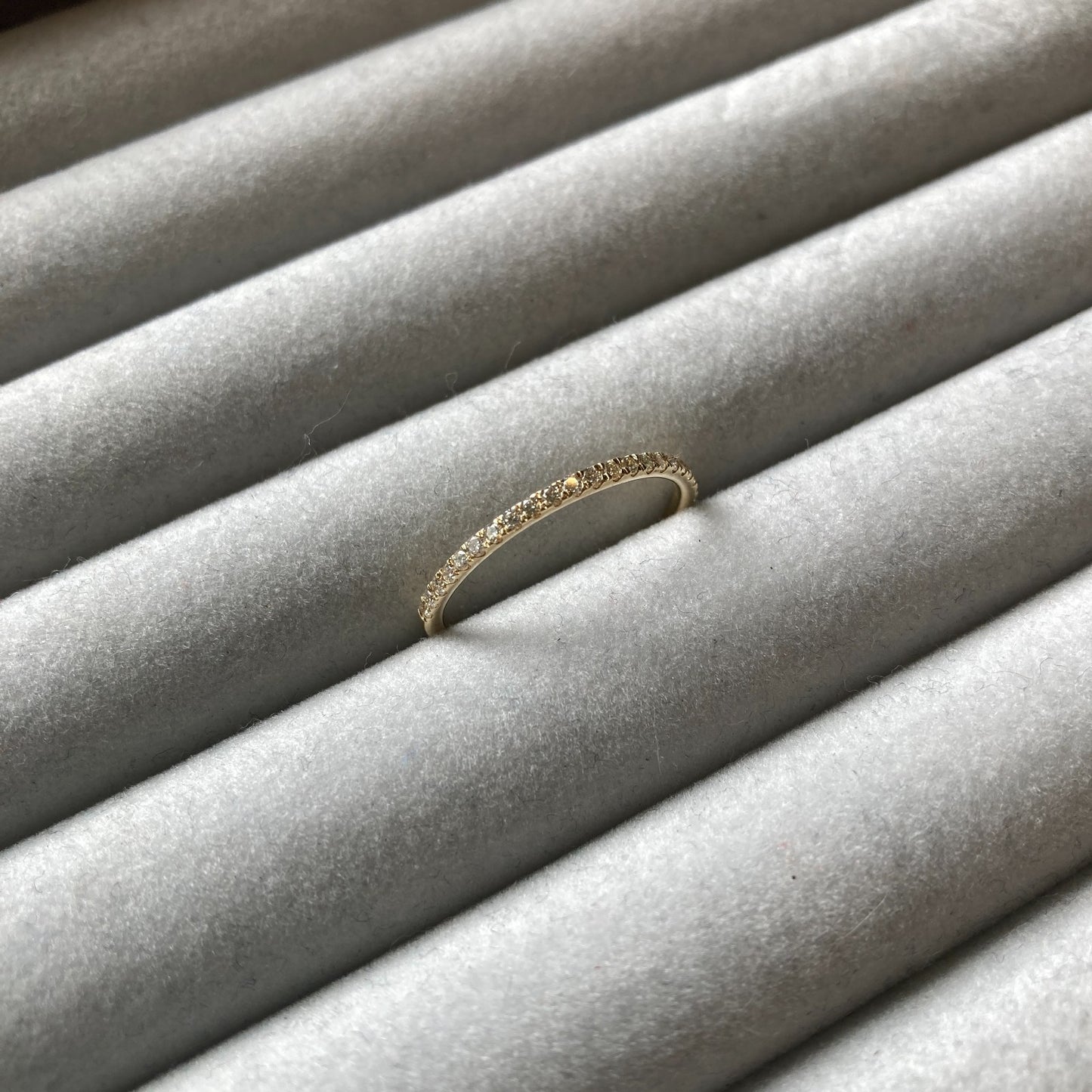 MALKA 14k Yellow Gold .25 CTW Pav Diamond Wedding Band Ring - 7 - 0120NE