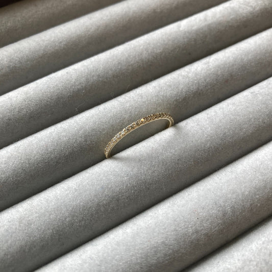 MALKA 14k Yellow Gold .25 CTW Pav Diamond Wedding Band Ring - 7 - 0120NE