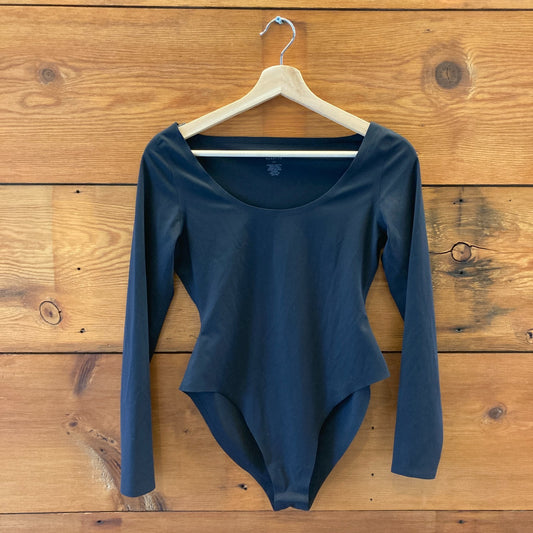 Negative Black NEW Base Ballet Long Sleeve High Cut Bodysuit - Size S - 0514CP