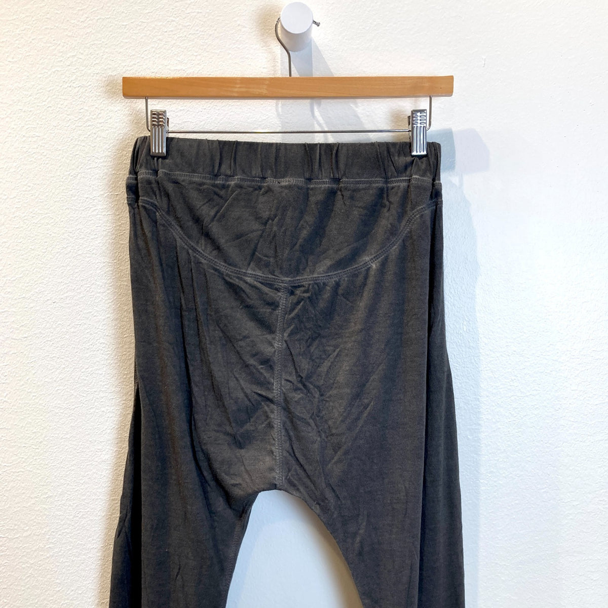 Barbara Gongini Dirty Jersey Black Knit Ruched Pants - Sz 38 / M - NEW - 1122CT