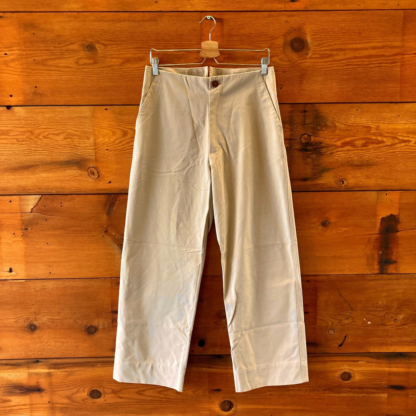 M - Caron Callahan $310 Khaki Organic Cotton High Waist Dexter Pants NEW 1125KG