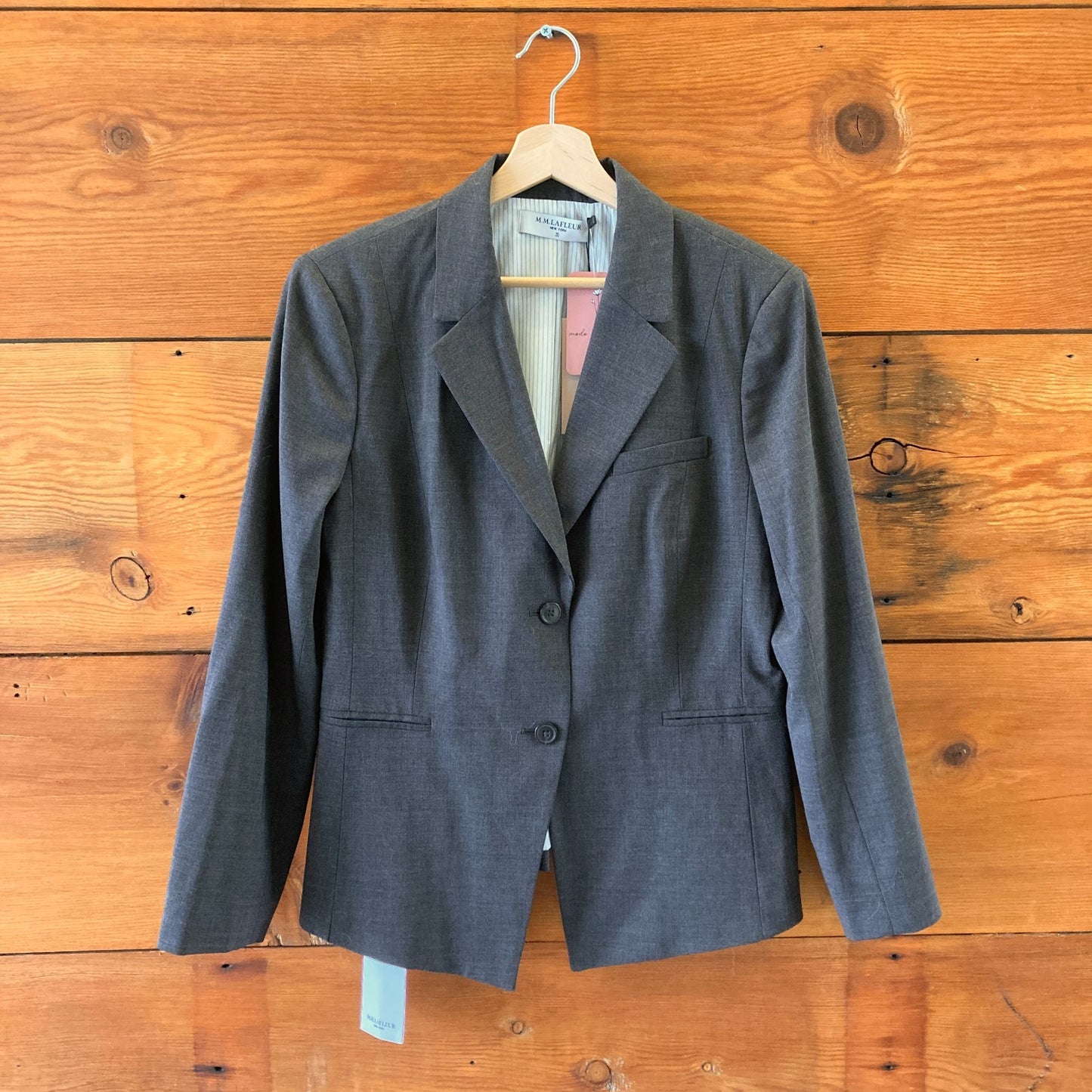 12 - M.M. Lafleur Gray Melange NEW Hoffman Blazer Womens Jacket 0416JW