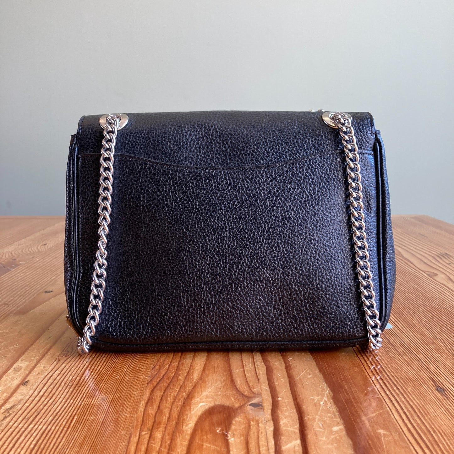 Coach Black Pebbled Leather Klare Double Chain Strap Crossbody 25 Bag - 0311AY