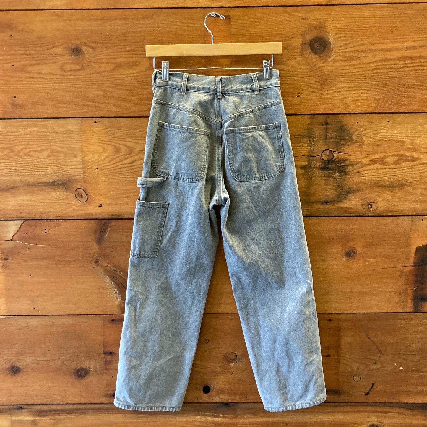 Jesse Kamm Gray Wash Button Fly Utility Handy Straight Jeans - Size 2 - 0312IG