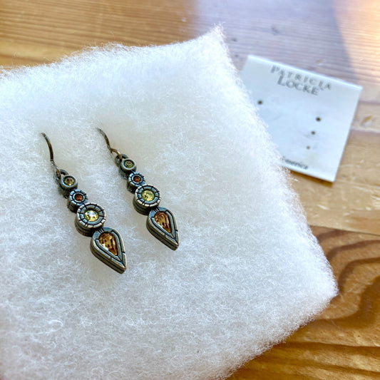 Patricia Locke $74 Swarovski Crystal Dangle Earrings - NEW - 1107SS