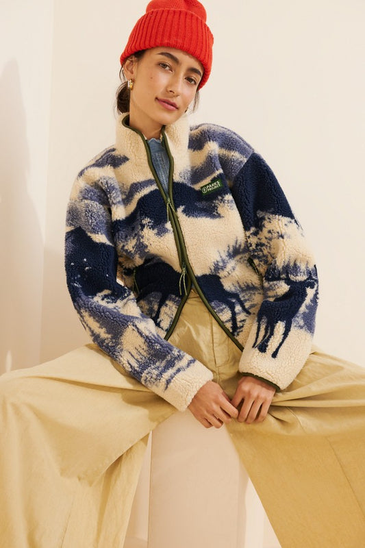 Parks Project Acadia Moose Full Zip High Pile Fleece Jacket - Size XS - 0312IG