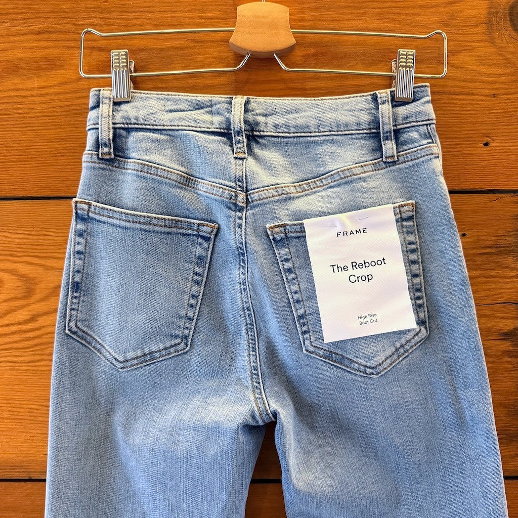 Frame Light High Rise Boots Cut The Reboot Crop Jeans - Size 25 - NEW - 0801EO