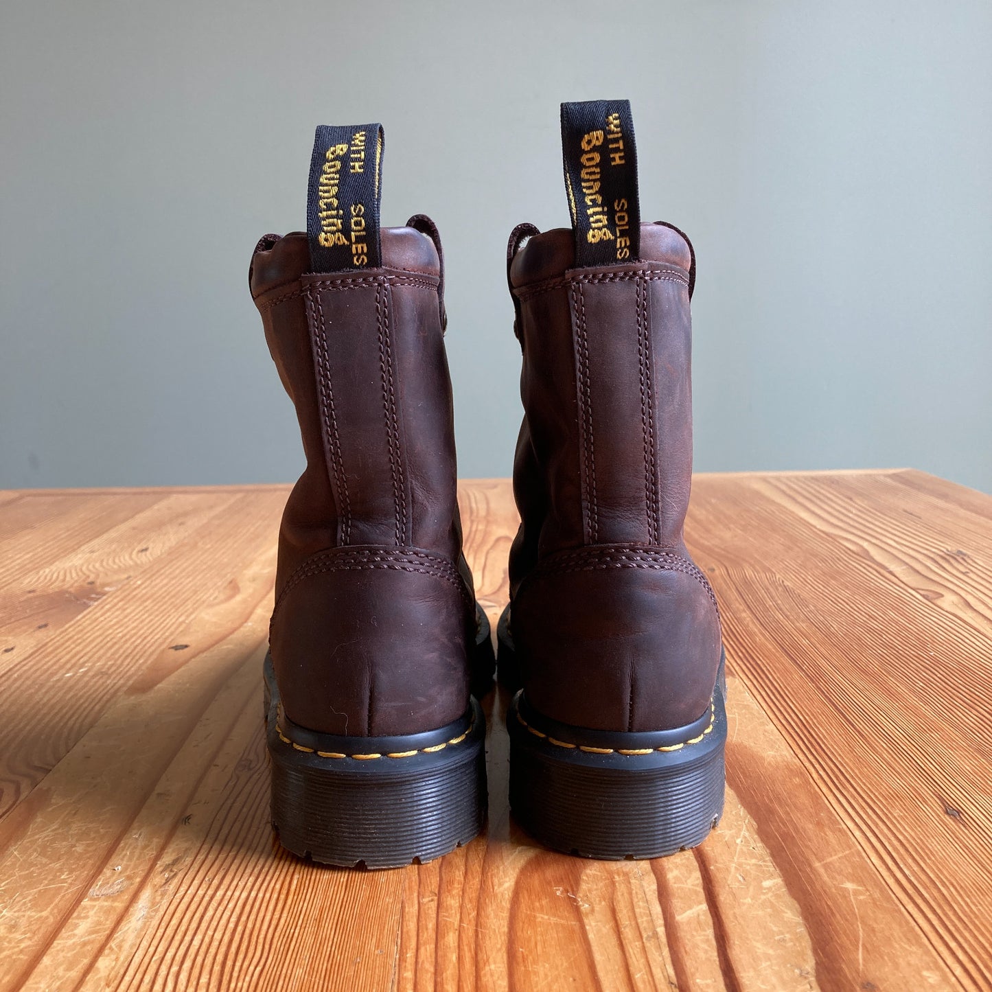 Dr. Martens Dark Brown Leather Anistone Lo Biker Boots w/ Box - Size 8 - 0425SV