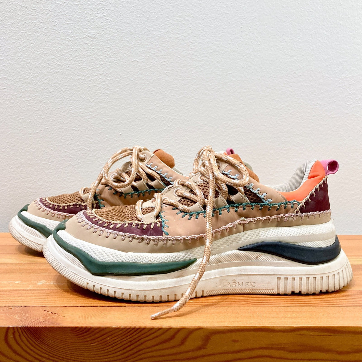 Farm Rio Colorful ZigZag Chunky Platform Sneaker Shoes - Size 39 / 8 - 0129LH