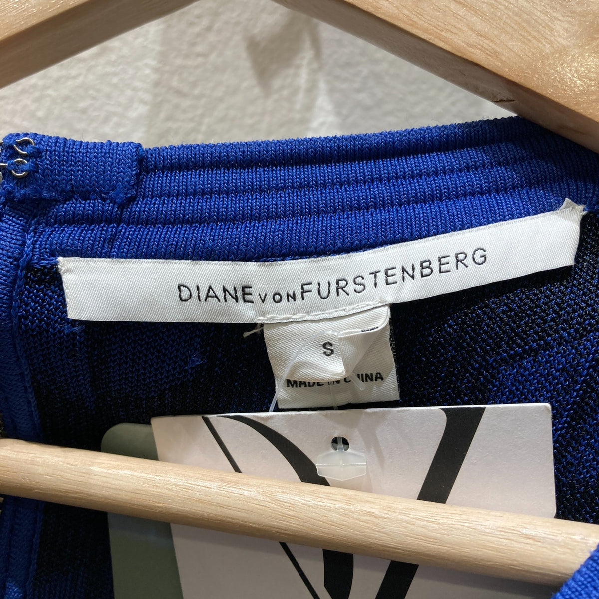 Diane von Furstenberg $365 Blue Franca Stretch Knit Dress - Sz S - NEW - 0428KS