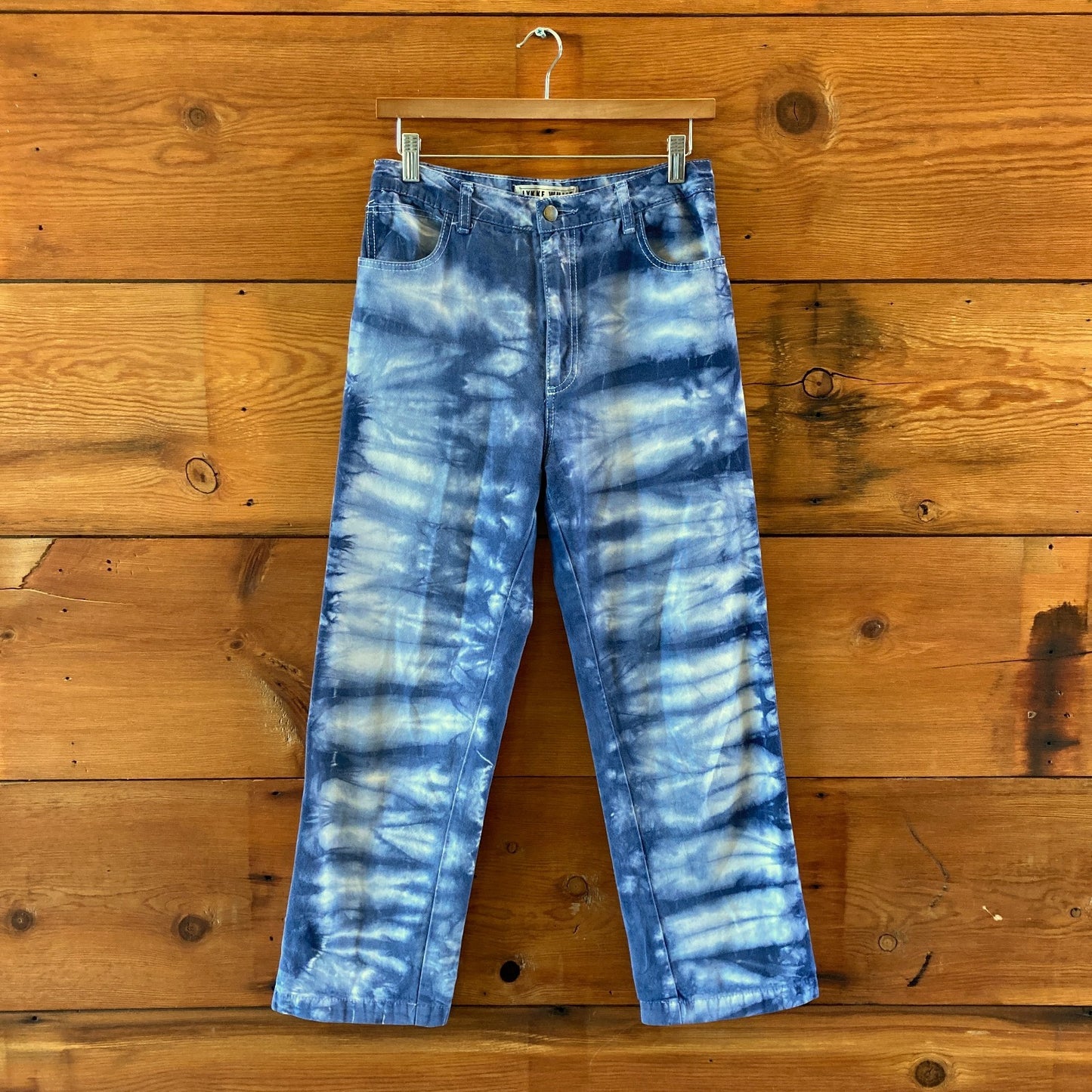 Lykke Wullf Blue Tie Dye Workwear Carpenter Straight Leg Pants - Size 4 - 1002MG