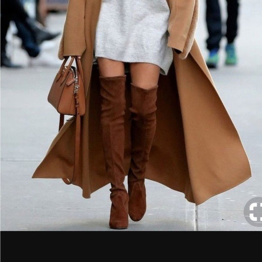 6.5- Stuart Weitzman Walnut Suede Over the Knee Highland Boots NEW w/ Box 1122KP