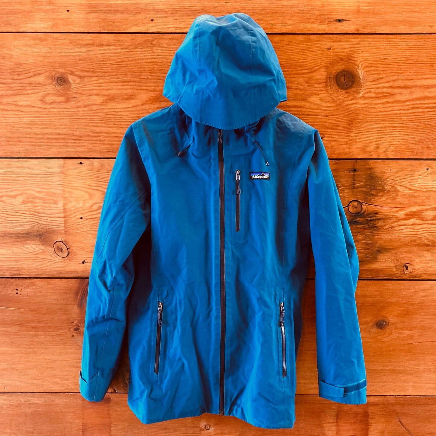 S - Patagonia Teal Blue Hooded Windsweep Hoody Seam Sealed Jacket 0926RE