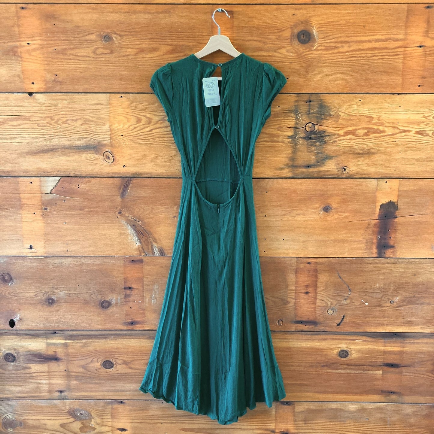 Reformation Emerald Green Gavin Open Back High Slit Midi Dress - Size 4 - 0816TB
