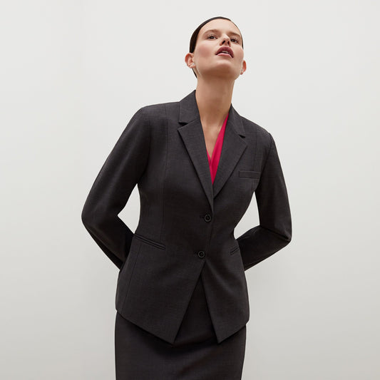 12 - M.M. Lafleur Gray Melange NEW Hoffman Blazer Womens Jacket 0416JW