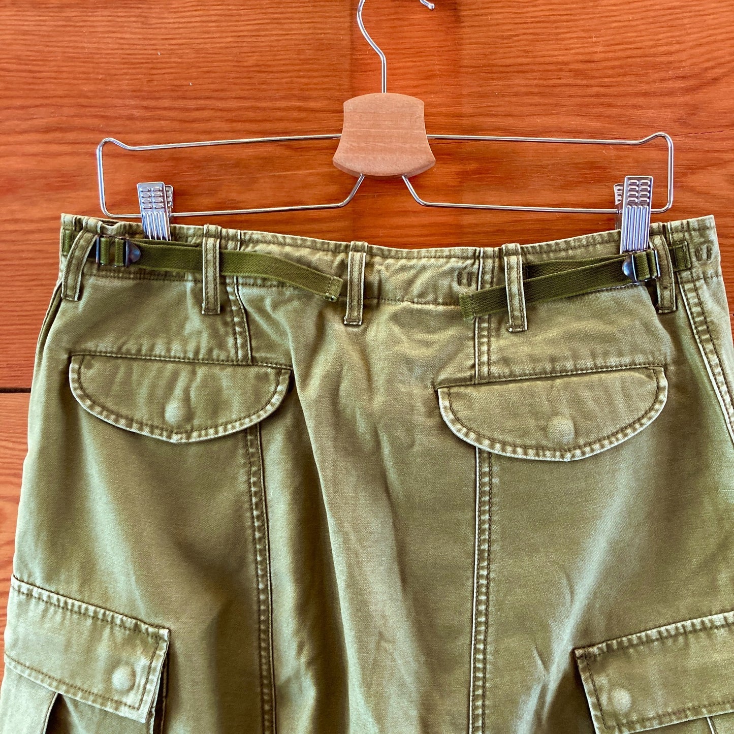R13 $345 Olive Green Drop Crotch Harem Cargo Pants - Size 27 - 1011SC