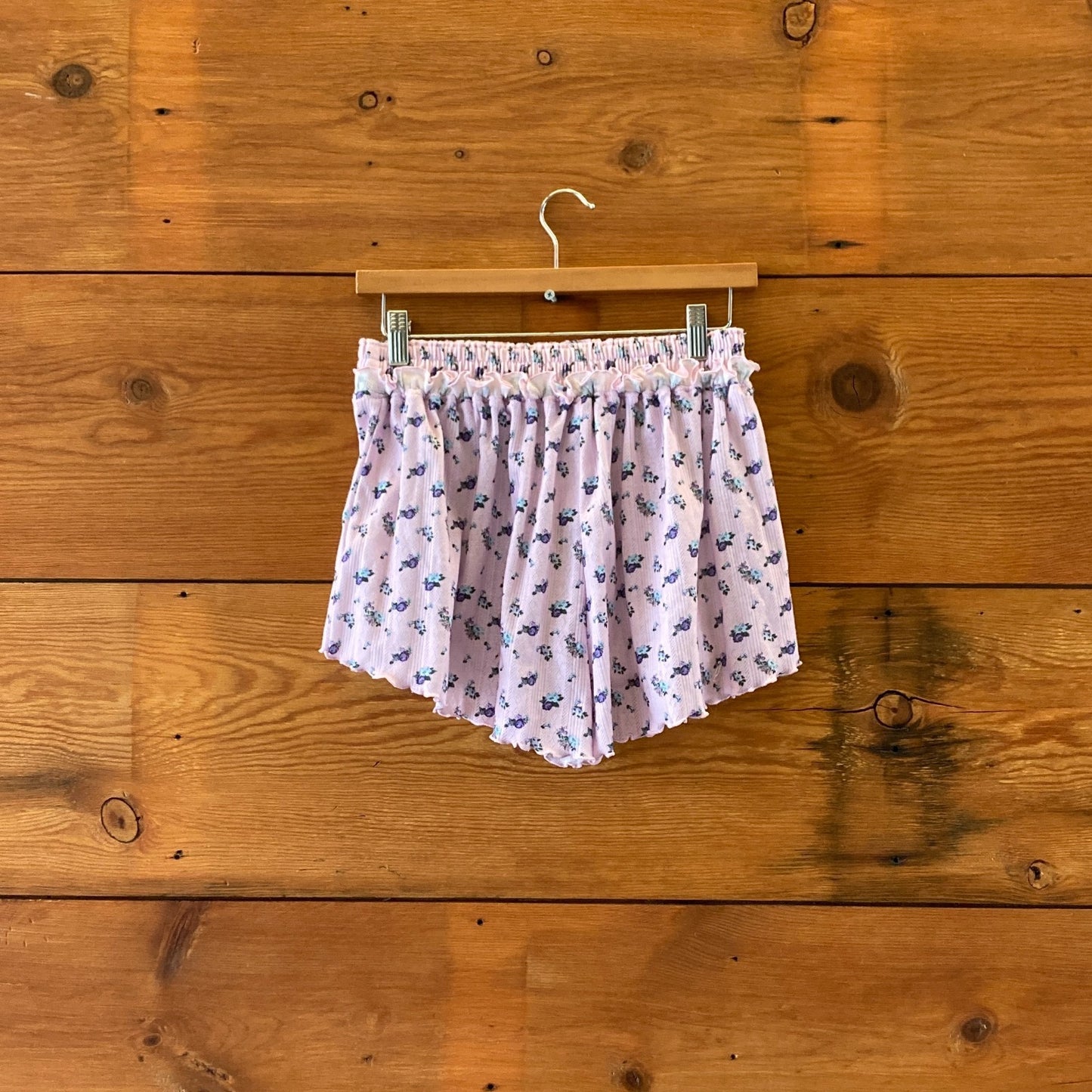M - For Love & Lemons Pink Floral Print Pajama Lounge Top & Shorts Set 0707AC