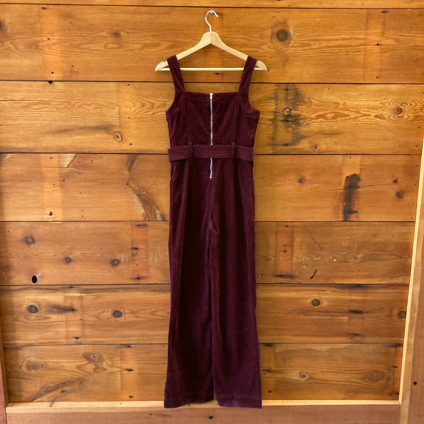 Pilcro Anthropologie Burgundy Corduroy Sleeveless Jumpsuit - Size 0 - 0312IG
