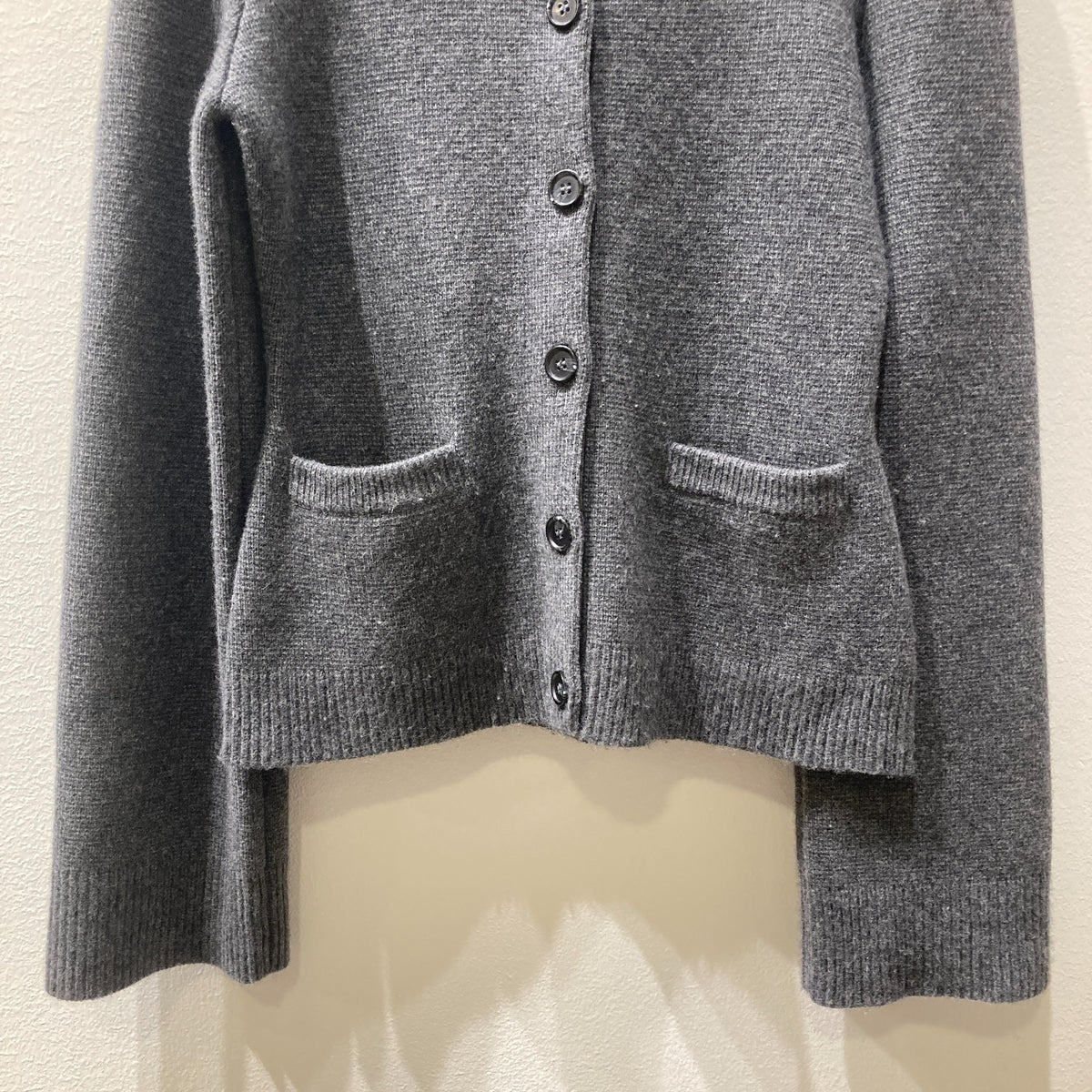 Jenni Kayne Dark Gray Wool Cashmere Button Up Cardigan Sweater - Size S - 0124KG