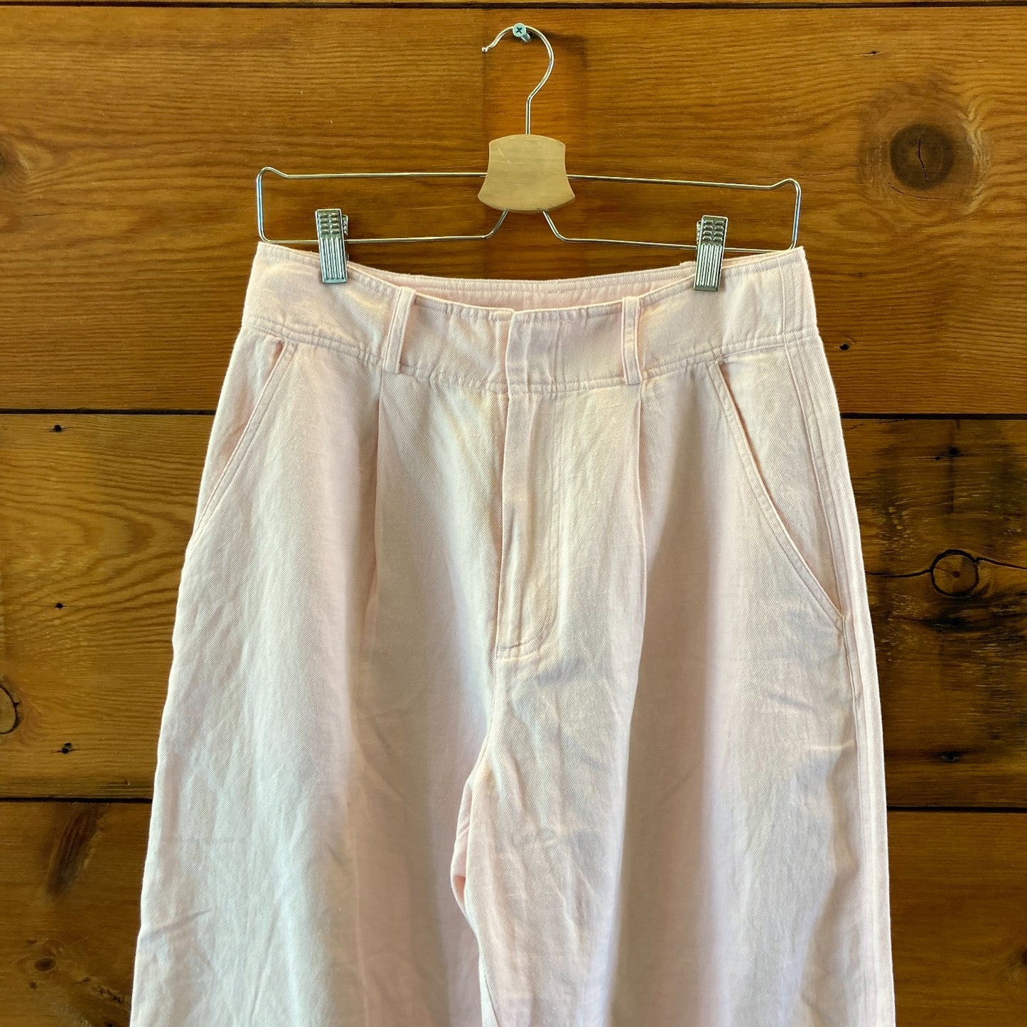 Apiece Apart $325 Rosa Pink Linen Organic Cotton Bari Pants - Size 8 - 1011SC