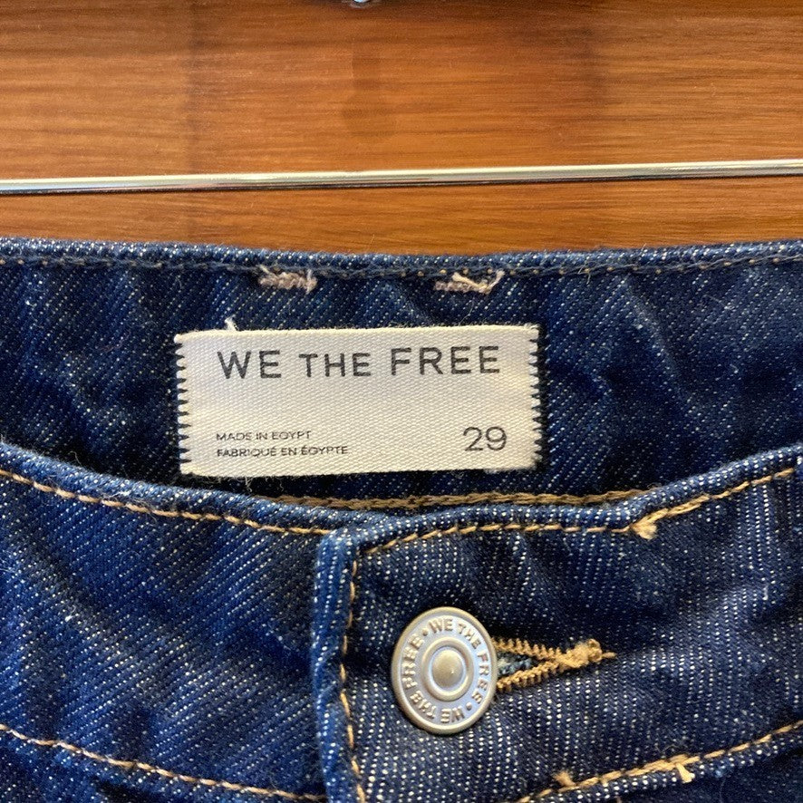 29 - We the Free People $98 Dark Deep Dive Wash Barrel Leg Jeans NEW 0312KP