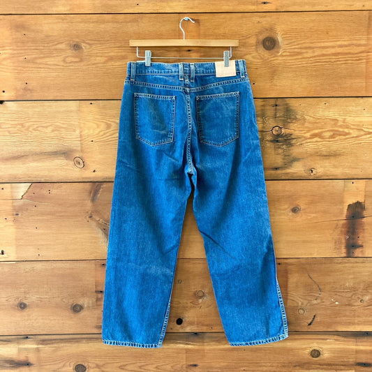 B Sides Plein Relaxed Straight Jeans Blue High Rise Jeans - Size 30 - 1105AR