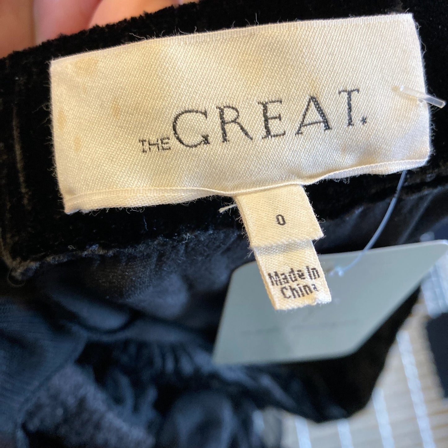 0 / XS - The Great. Black Velvet Cropped Pull-on Elastic-waist Pants 0508DK